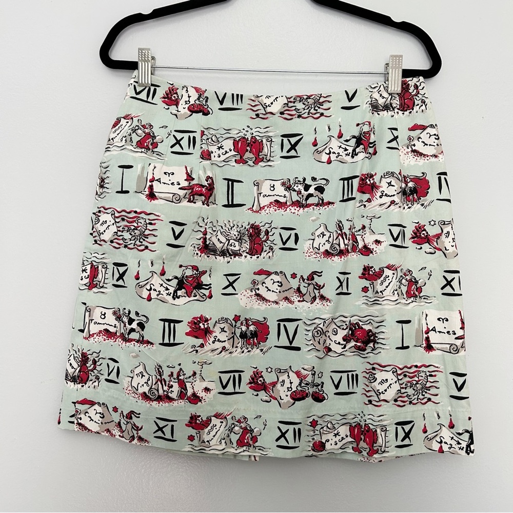 Vintage Horoscope Astrology Pattern Short Mini Skirt for Summer and Spring